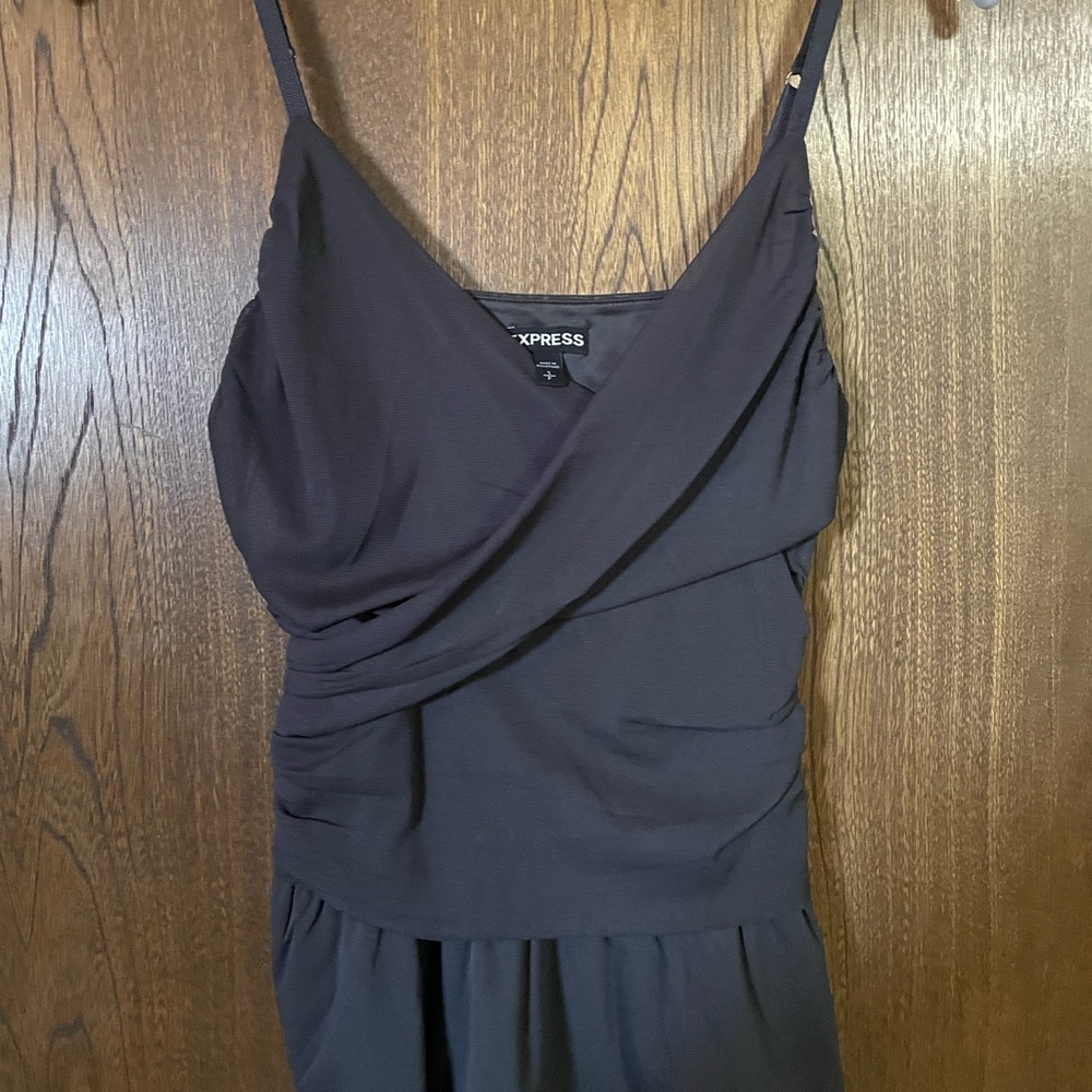 Express Gray Wrap Top